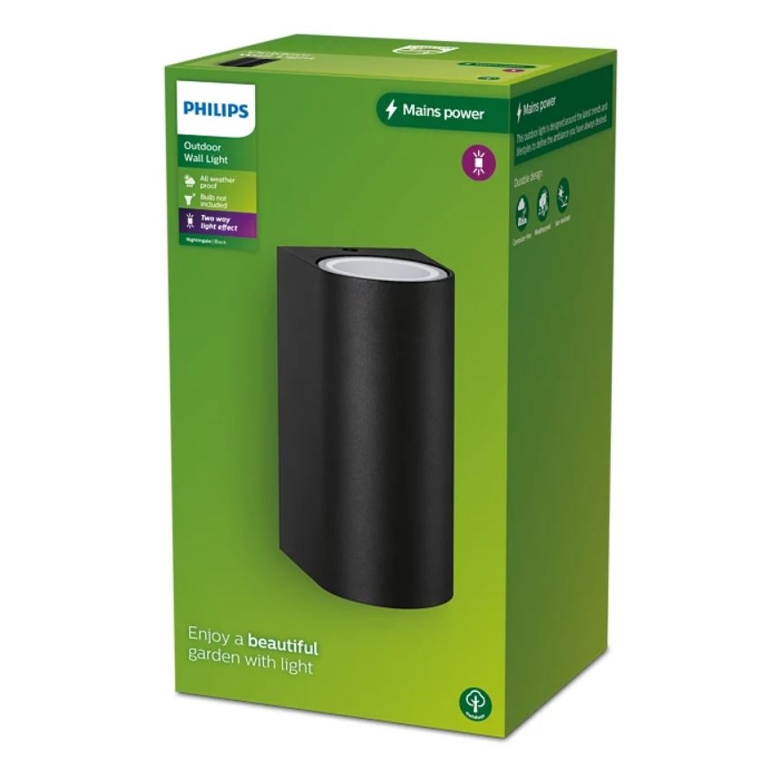 Philips - Iluminação de parede exterior NIGHTINGALE 2xGU10/35W/230V IP44