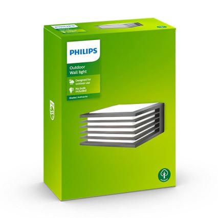 Philips - Iluminação de parede exterior 1xE27/15W/230V IP44 antracite