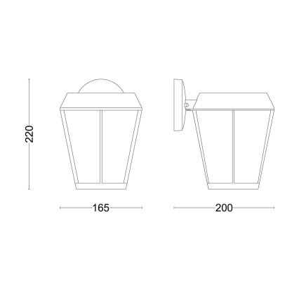 Philips - Iluminação de parede exterior SUNERA 1xE27/25W/230V IP44