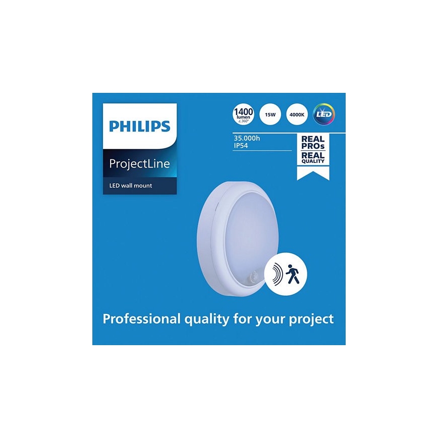 Philips - Iluminação de parede LED com sensor PROJECTLINE LED/15W/230V IP54