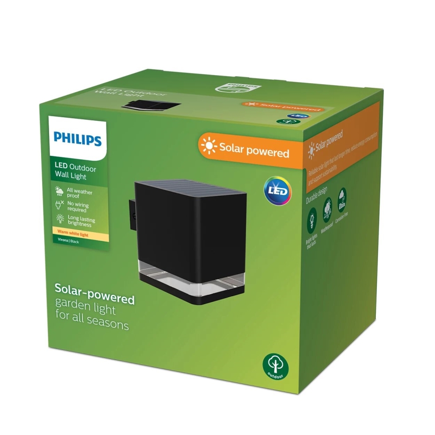 Philips - Iluminação de parede solar LED VIRONA LED/1,8W/3,7V 2700K IP44