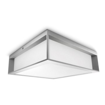 Philips - Iluminação de teto exterior SKIES 2xE27/14W/230V IP44 cinzenta
