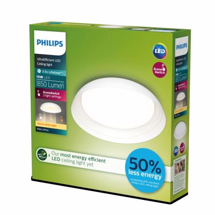 Philips - Iluminação de teto LED com regulação FLETA SCENE SWITCH LED/10W/230V 2700K branco