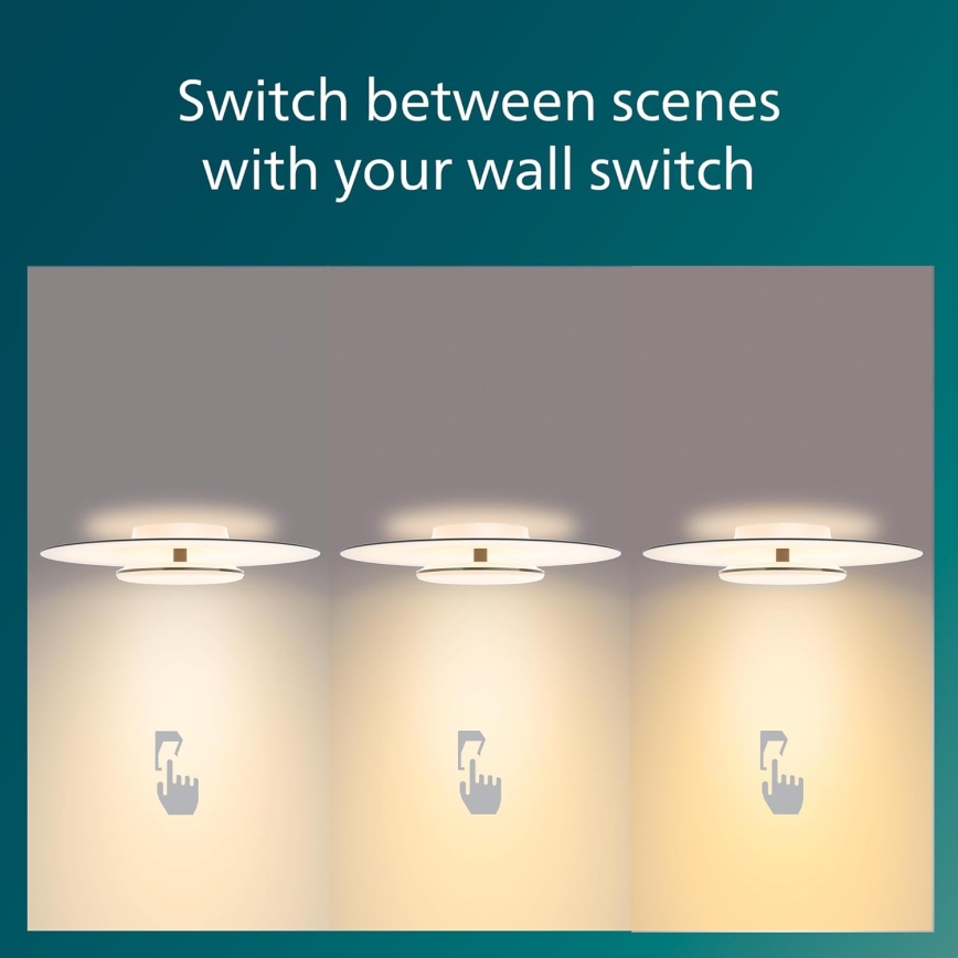 Philips- Iluminação de teto LED com regulação SCENE SWITCH LED/30W/230V 2700K prateado