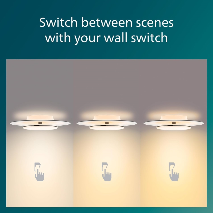 Philips- Iluminação de teto LED com regulação SCENE SWITCH LED/30W/230V 2700K preto