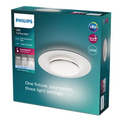 Philips- Iluminação de teto LED com regulação SCENE SWITCH LED/30W/230V 4000K preto