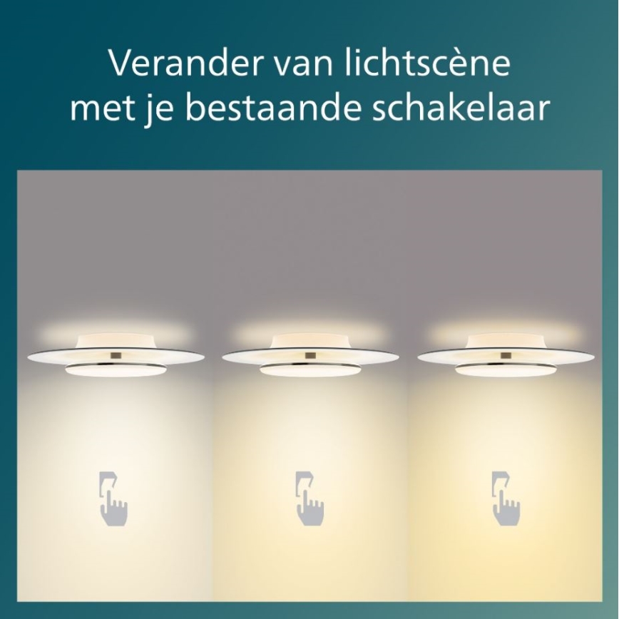 Philips- Iluminação de teto LED com regulação SCENE SWITCH LED/40W/230V 2700K preto