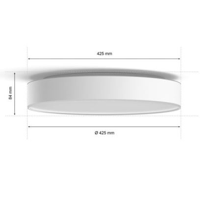 Philips - Iluminação de teto LED com regulação Hue LED/33,5W/230V 2200-6500K diâmetro 425 mm branco + controlo remoto