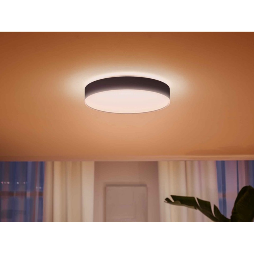 Philips - Iluminação de teto LED com regulação Hue LED/33,5W/230V 2200-6500K diâmetro 425 mm preto + controlo remoto