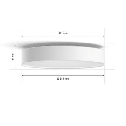 Philips - Iluminação de teto LED com regulação Hue LED/19,2W/230V 2200-6500K diâmetro 381 mm branco + controlo remoto