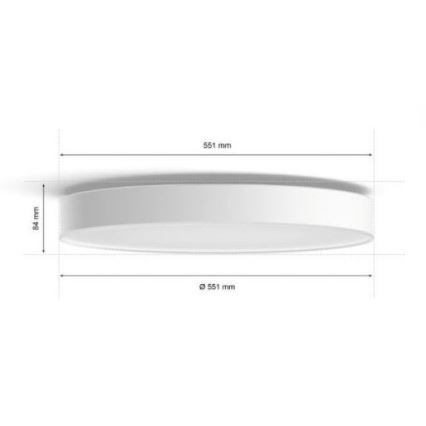 Philips - Iluminação de teto LED com regulação Hue LED/48W/230V 2200-6500K diâmetro 551 mm branco + controlo remoto