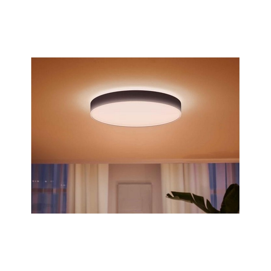 Philips - Iluminação de teto LED com regulação Hue LED/48W/230V 2200-6500K diâmetro 551 mm preto + controlo remoto