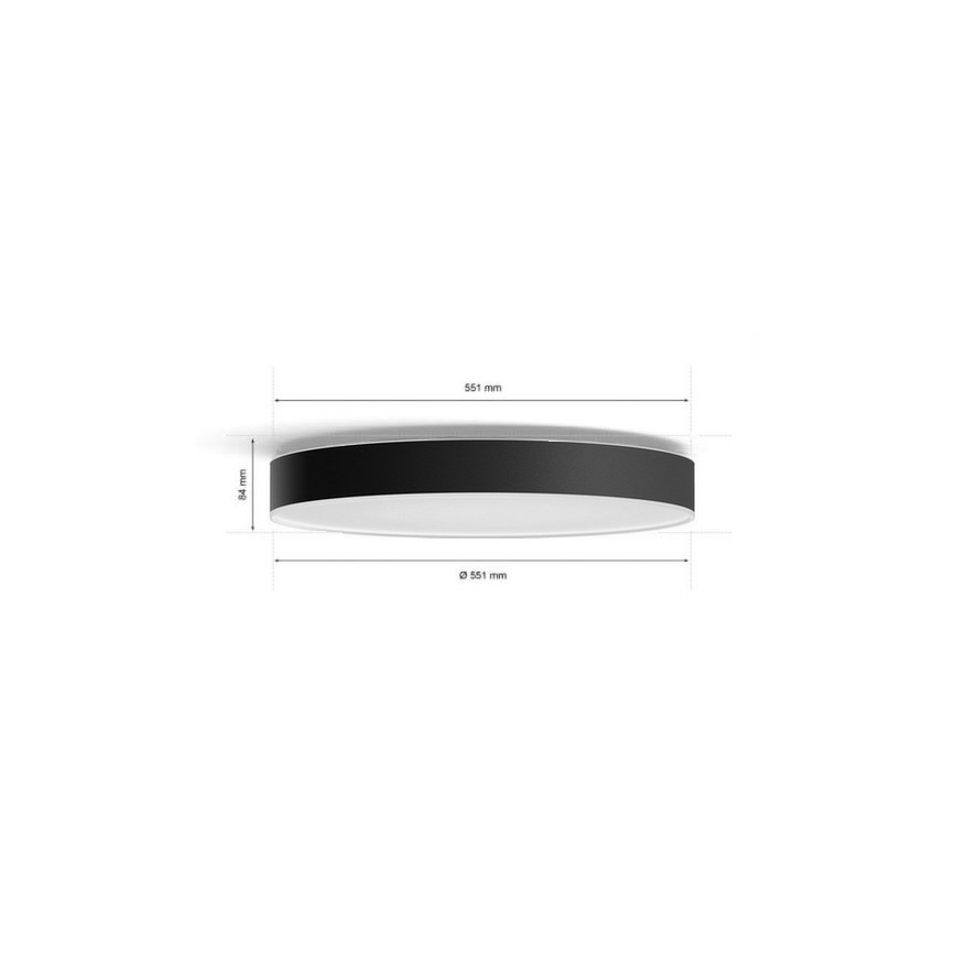 Philips - Iluminação de teto LED com regulação Hue LED/48W/230V 2200-6500K diâmetro 551 mm preto + controlo remoto