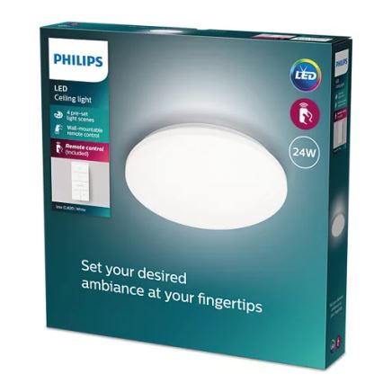 Philips - Iluminação de teto LED com regulação LED/24W/230V 2700-6500K + controlo remoto