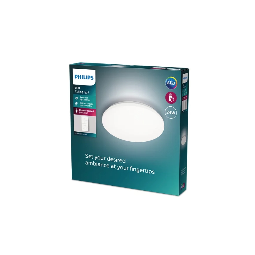 Philips - Iluminação de teto LED com regulação LED/24W/230V 2700-6500K + controlo remoto