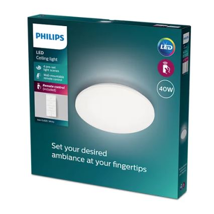 Philips - Iluminação de teto LED com regulação LED/40W/230V 2700-6500K + controlo remoto