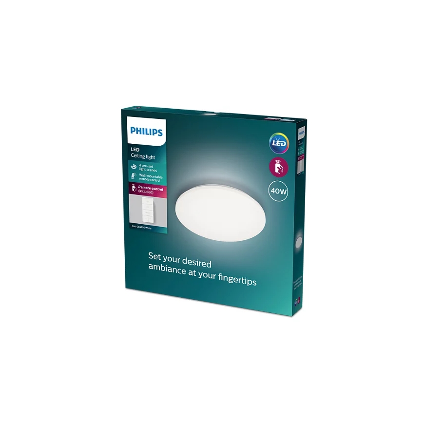 Philips - Iluminação de teto LED com regulação LED/40W/230V 2700-6500K + controlo remoto