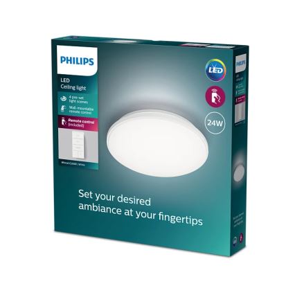Philips - Iluminação de teto LED com regulação LED/24W/230V 2700-6500K + controlo remoto