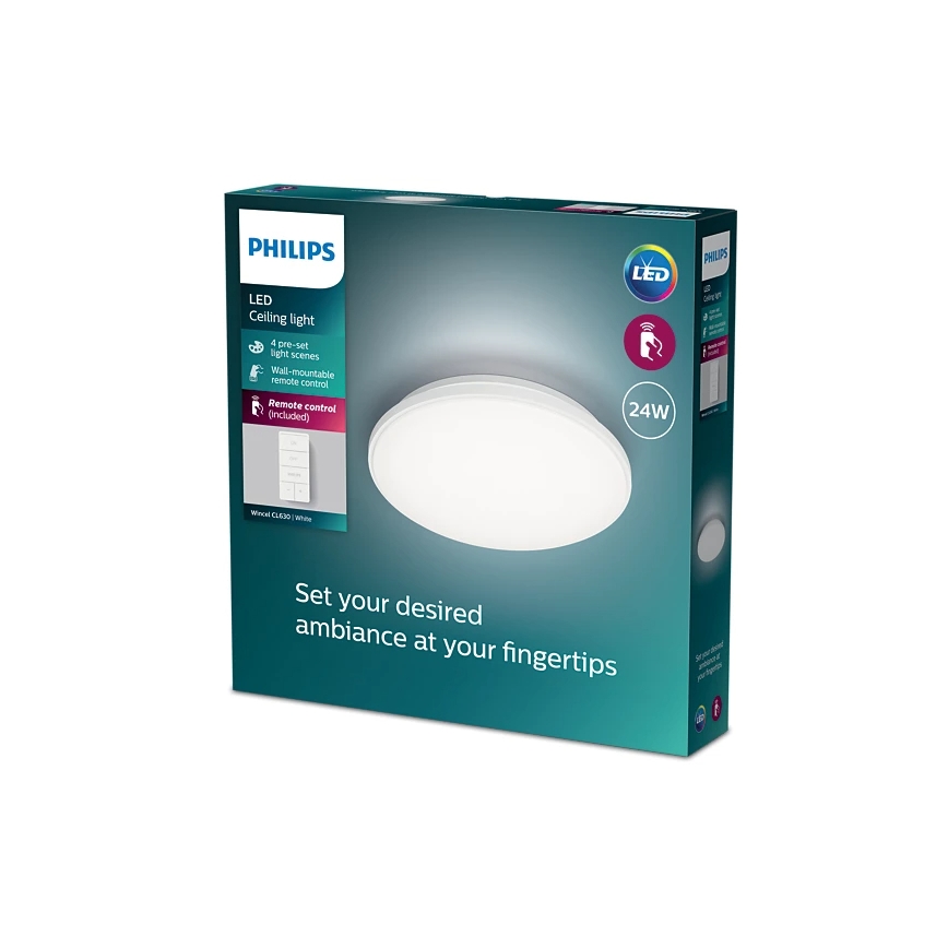 Philips - Iluminação de teto LED com regulação LED/24W/230V 2700-6500K + controlo remoto