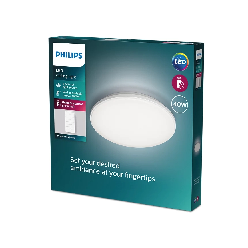 Philips - Iluminação de teto LED com regulação LED/40W/230V 2700-6500K + controlo remoto