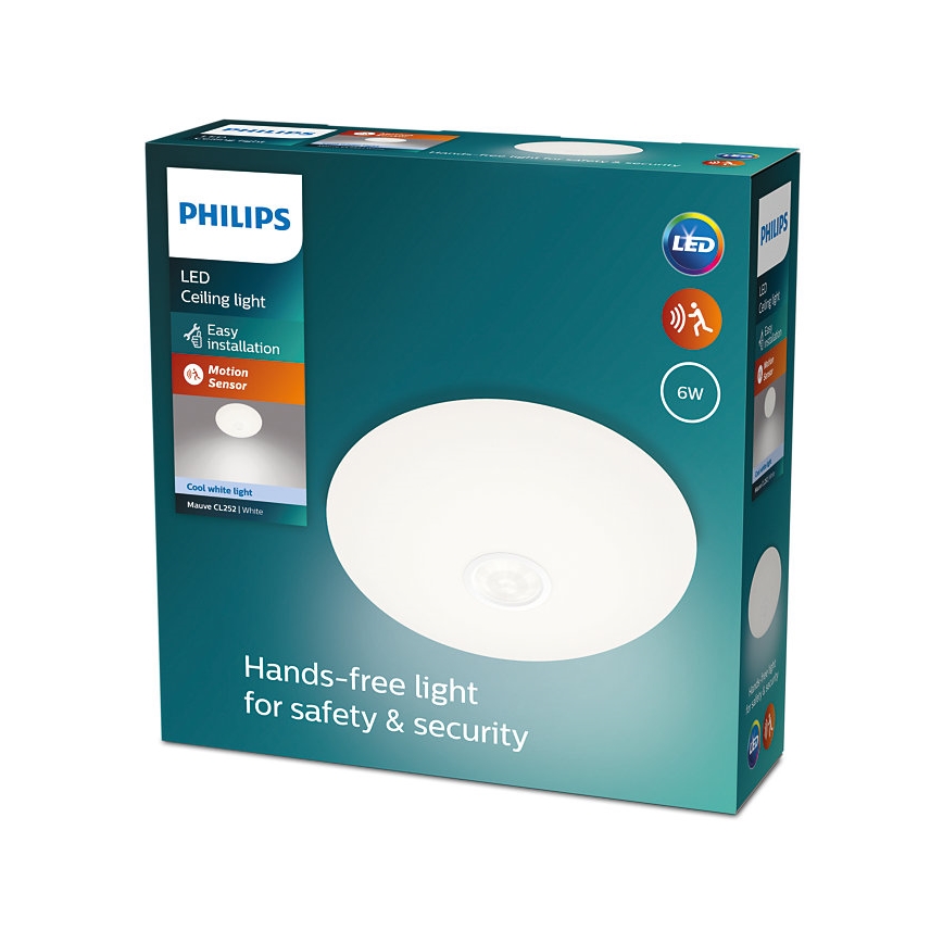 Philips - Iluminação de teto LED com sensor MAUVE LED/6W/230V 4000K