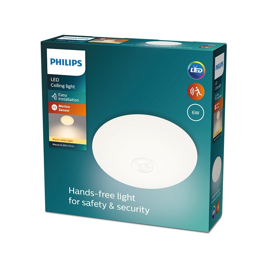 Philips - Iluminação de teto LED com sensor MAUVE LED/6W/230V