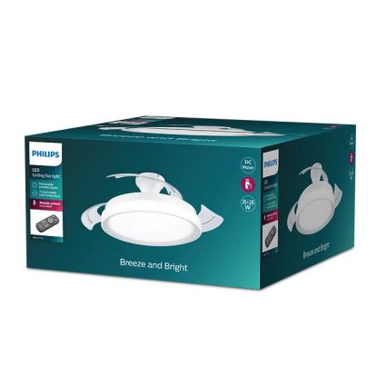 Philips - Iluminação de teto LED com ventoinha BLISS LED/35W/230V 5500/4000/2700K branco + comando