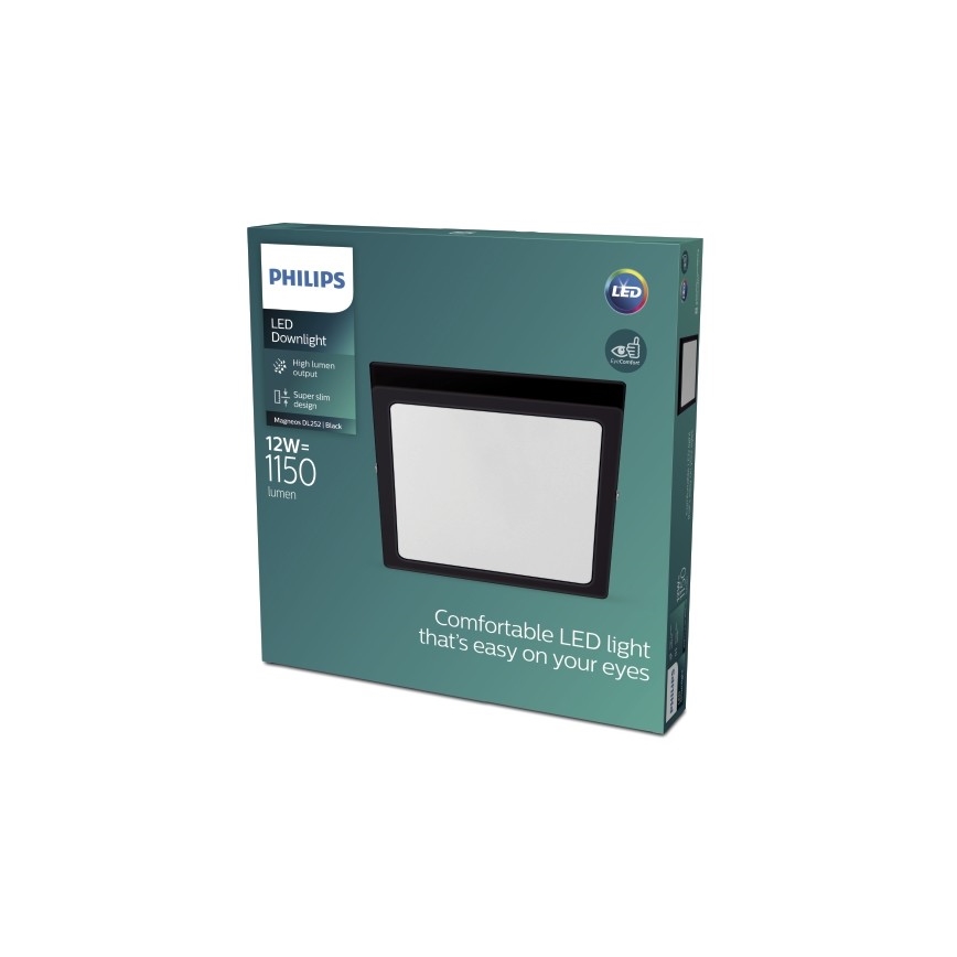 Philips - Iluminação de teto LED LED/12W/230V 2700K preta