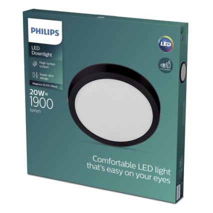 Philips - Iluminação de teto LED LED/20W/230V 2700K preta