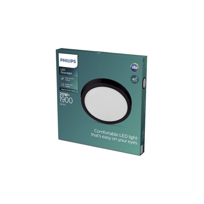 Philips - Iluminação de teto LED LED/20W/230V 2700K preta