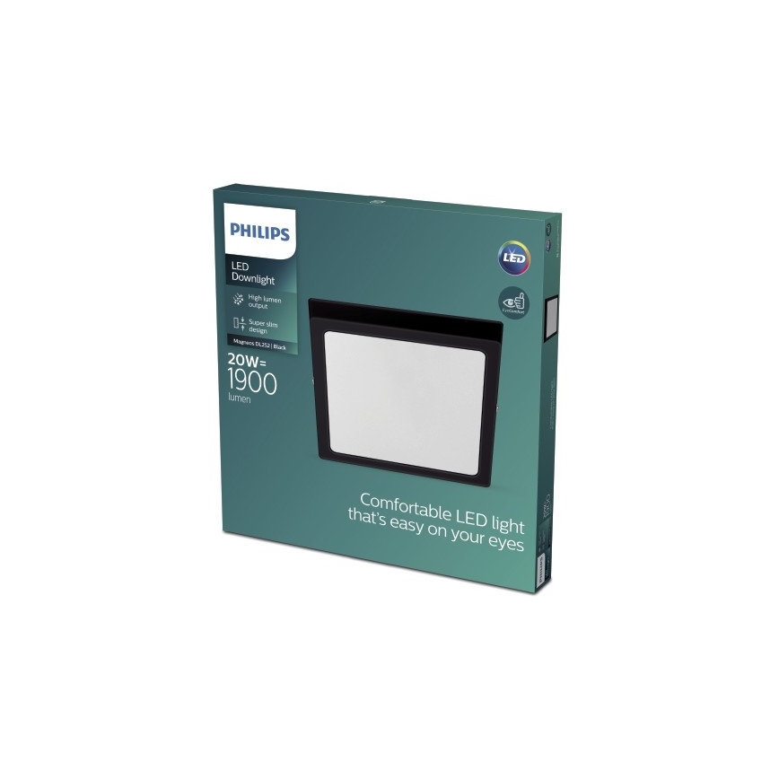 Philips - Iluminação de teto LED LED/20W/230V 2700K preta