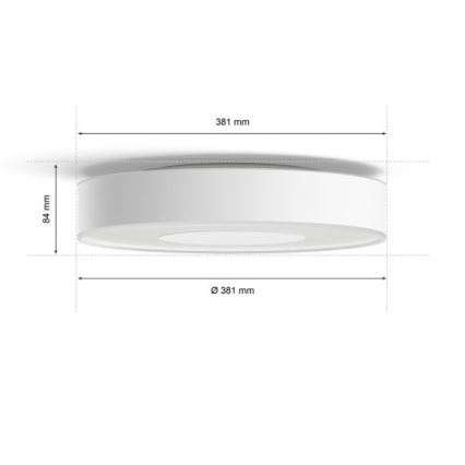 Philips - Iluminação de teto LED RGB com regulação Hue INFUSE LED/33,5W/230V 2000-6500K d. 381 mm branca
