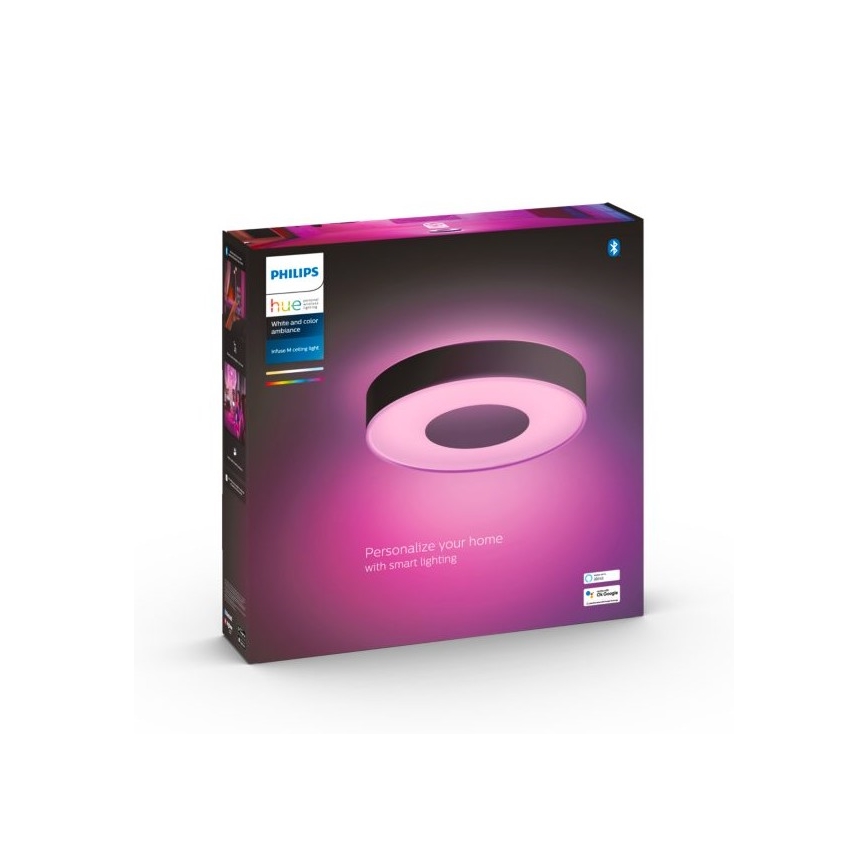 Philips - Iluminação de teto LED RGB com regulação  Hue INFUSE LED/33,5W/230V 2000-6500K d. 381 mm preta