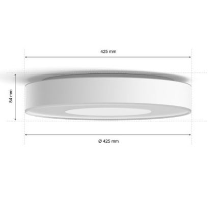 Philips - Iluminação de teto LED RGB com regulação Hue INFUSE LED/52,5W/230V 2000-6500K d. 425 mm branca