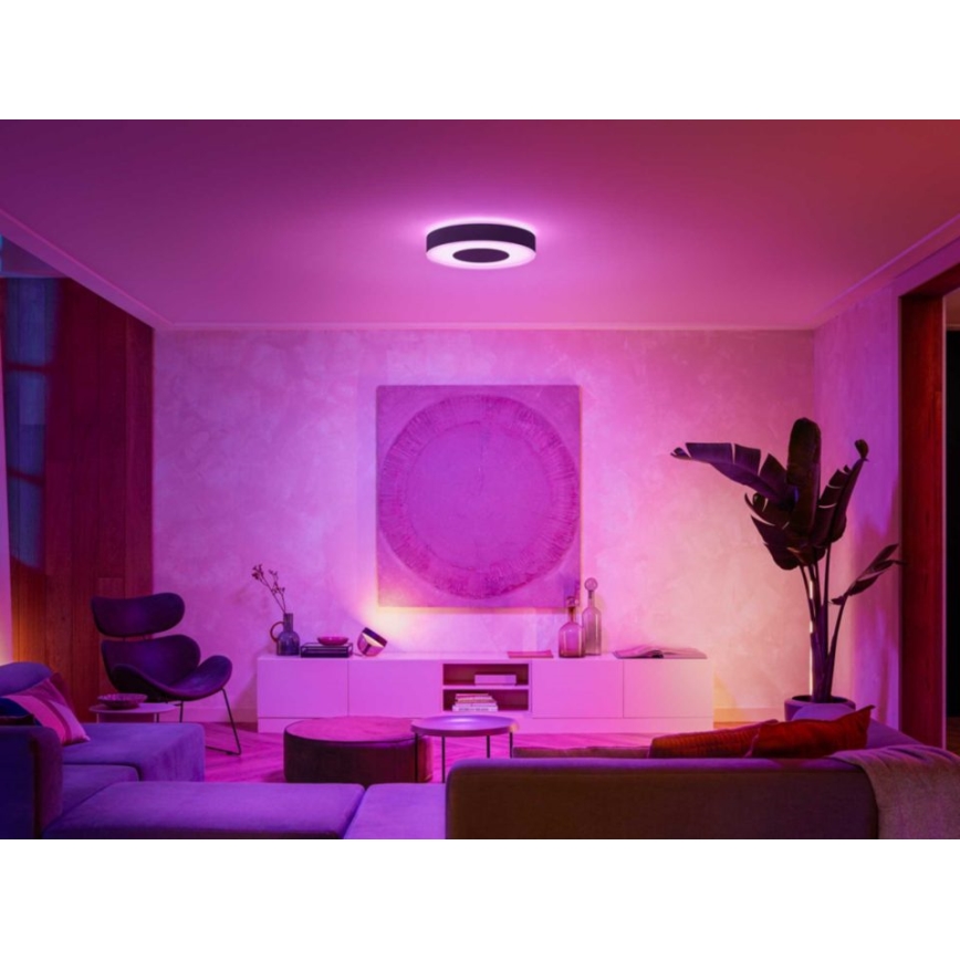 Philips - Iluminação de teto LED RGB com regulação Hue INFUSE LED/52,5W/230V 2000-6500K d. 425 mm preta