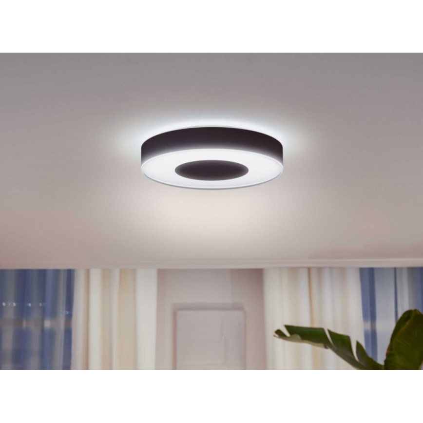Philips - Iluminação de teto LED RGB com regulação Hue INFUSE LED/52,5W/230V 2000-6500K d. 425 mm preta