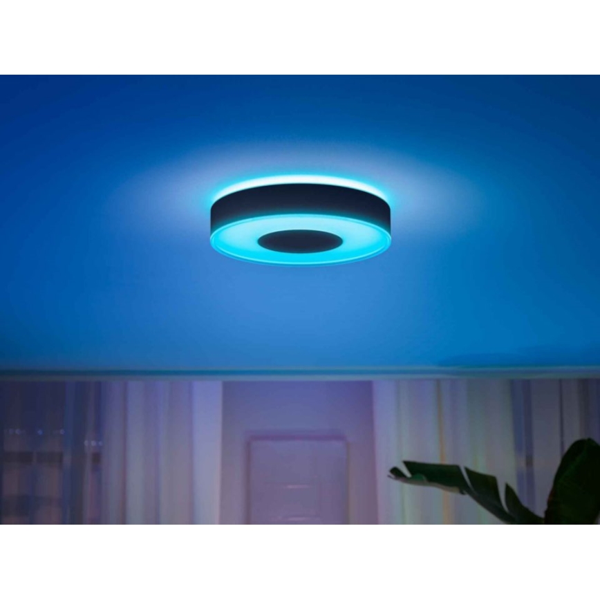 Philips - Iluminação de teto LED RGB com regulação Hue INFUSE LED/52,5W/230V 2000-6500K d. 425 mm preta