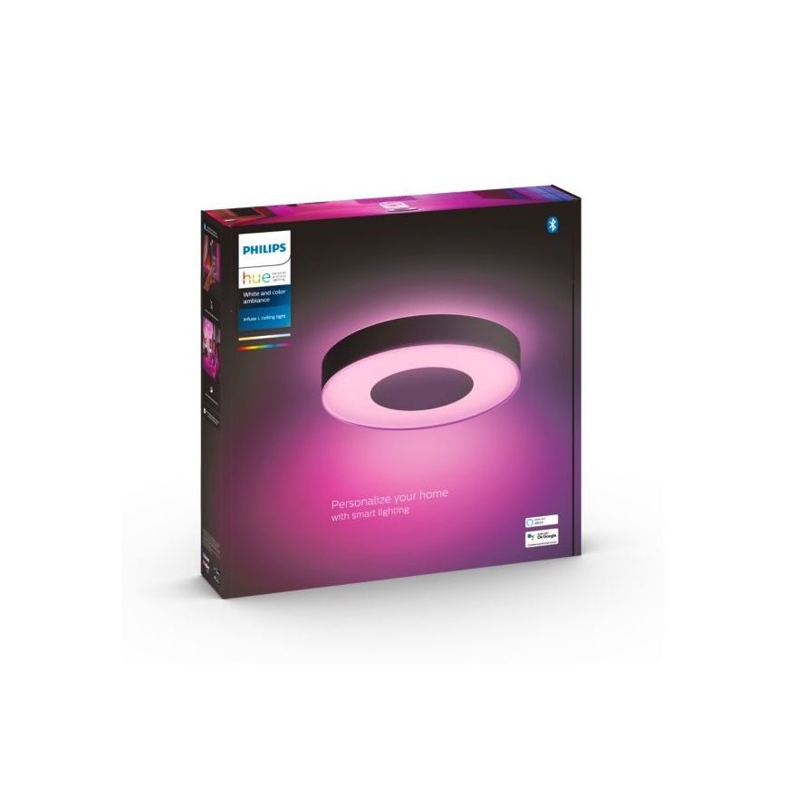 Philips - Iluminação de teto LED RGB com regulação Hue INFUSE LED/52,5W/230V 2000-6500K d. 425 mm preta