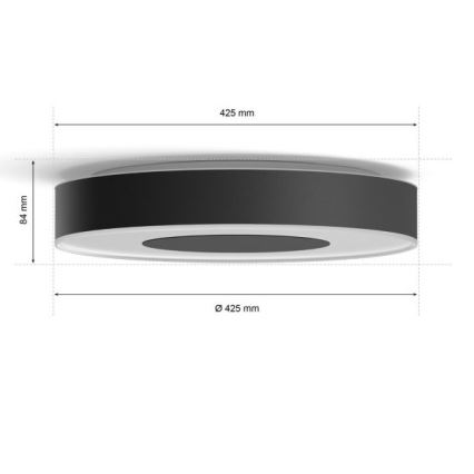 Philips - Iluminação de teto LED RGB com regulação Hue INFUSE LED/52,5W/230V 2000-6500K d. 425 mm preta