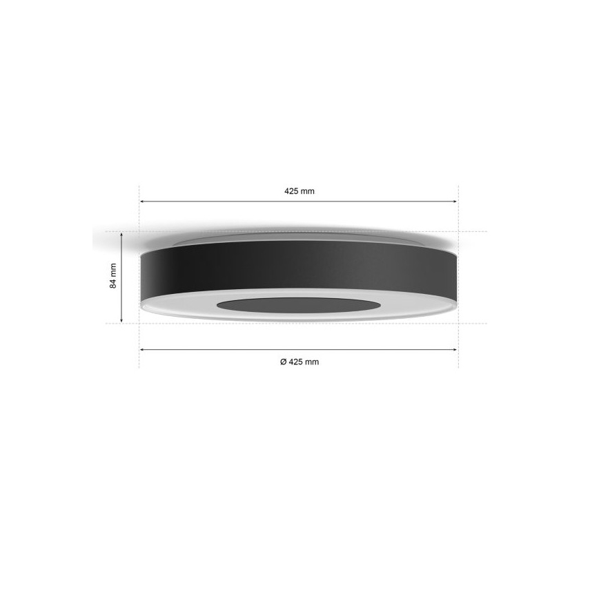 Philips - Iluminação de teto LED RGB com regulação Hue INFUSE LED/52,5W/230V 2000-6500K d. 425 mm preta