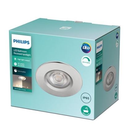 Philips - Iluminação embutida de casa de banho LED com regulação DIVE 1xLED/5W/230V IP65