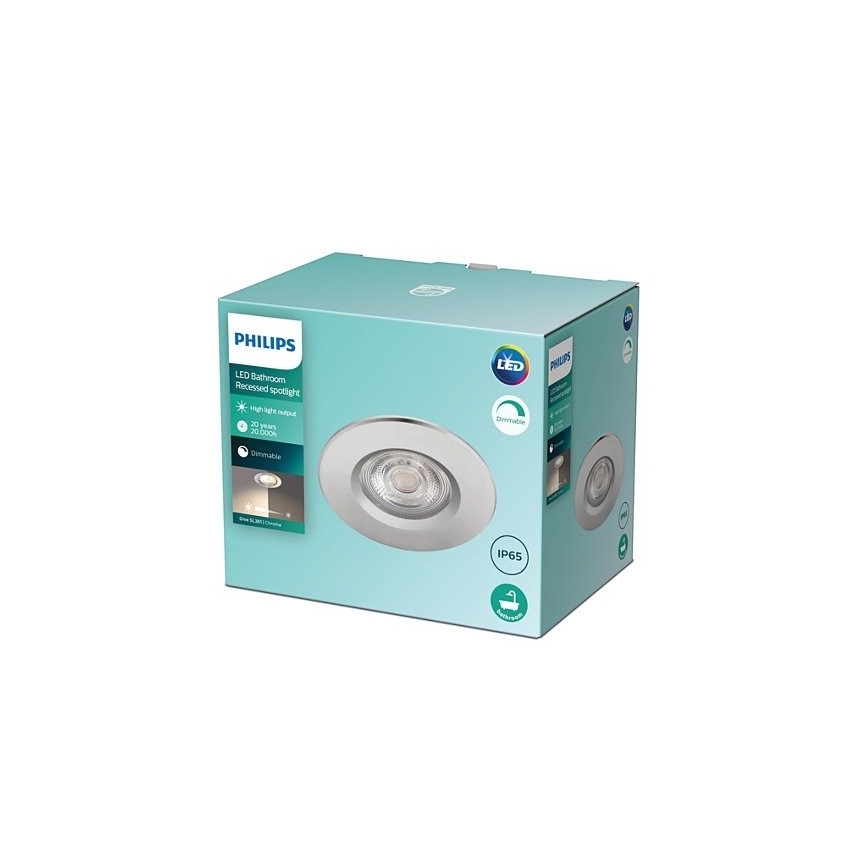 Philips - Iluminação embutida de casa de banho LED com regulação DIVE 1xLED/5W/230V IP65