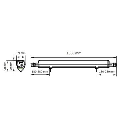 Philips - Iluminação industrial fluorescente LED LED/46W/230V IP66 4000K
