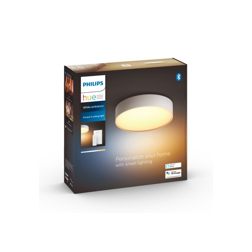 Philips - Iluminação de teto LED com regulação Hue LED/9,6W/230V 2200–6500K diâmetro 261 mm branco + controlo remoto