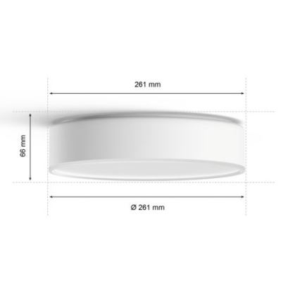 Philips - Iluminação de teto LED com regulação Hue LED/9,6W/230V 2200–6500K diâmetro 261 mm branco + controlo remoto