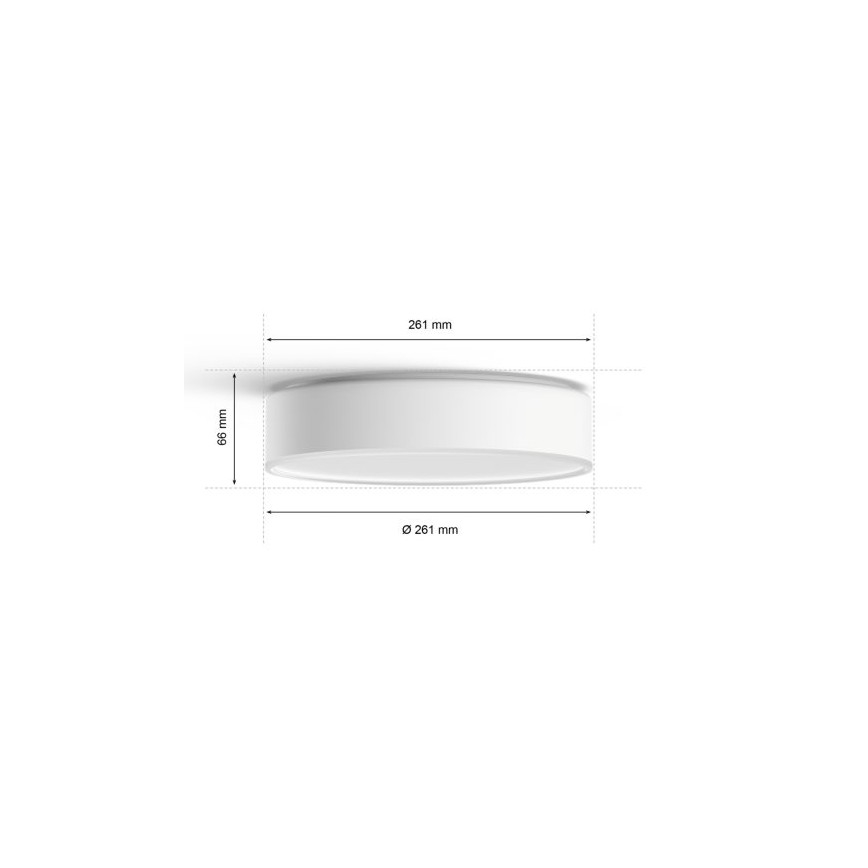 Philips - Iluminação de teto LED com regulação Hue LED/9,6W/230V 2200–6500K diâmetro 261 mm branco + controlo remoto