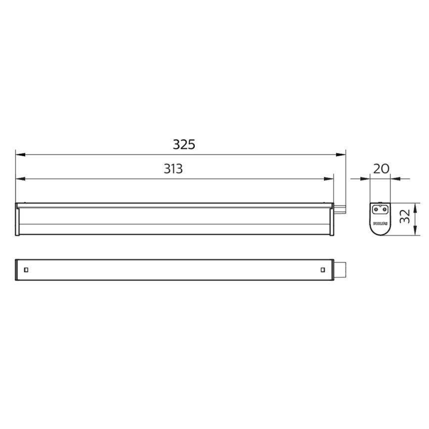 Philips - Iluminação para armário de cozinha LED PROJECTLINE LED/3,4W/230V 3000/4000/6500K
