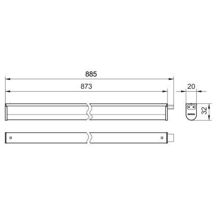 Philips - Iluminação para armário de cozinha LED PROJECTLINE LED/9,6W/230V 3000/4000/6500K