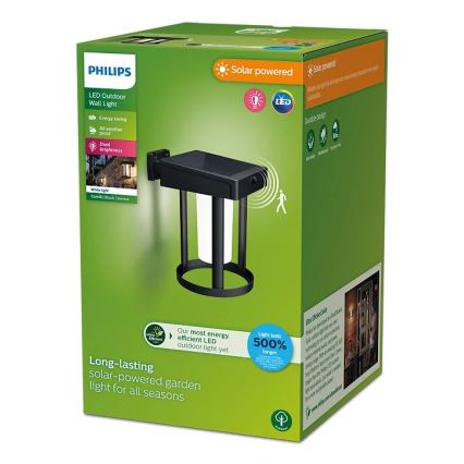Philips - Iluminação solar de parede LED com sensor CAMILL LED/1,4W/3,7V IP44