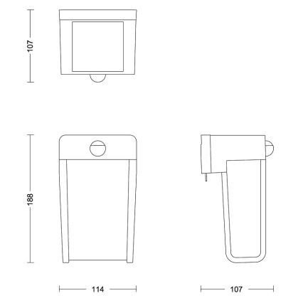 Philips - Iluminação solar de parede LED com sensor SHROUD LED/2,3W/3,7V IP44